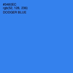 #3480EC - Dodger Blue Color Image