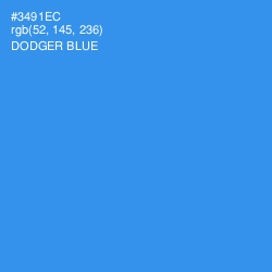 #3491EC - Dodger Blue Color Image