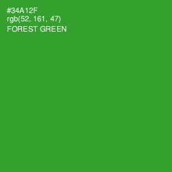 #34A12F - Forest Green Color Image