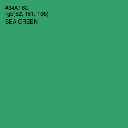 #34A16C - Sea Green Color Image