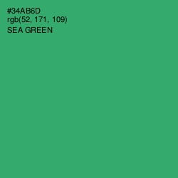 #34AB6D - Sea Green Color Image