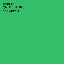#34BE6A - Sea Green Color Image