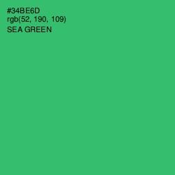 #34BE6D - Sea Green Color Image