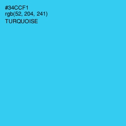 #34CCF1 - Turquoise Color Image