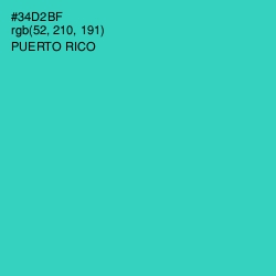 #34D2BF - Puerto Rico Color Image
