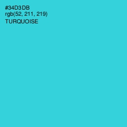 #34D3DB - Turquoise Color Image