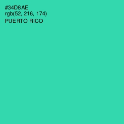 #34D8AE - Puerto Rico Color Image