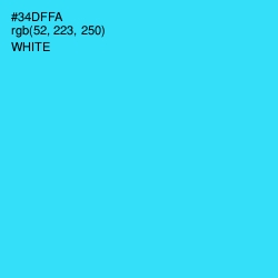 #34DFFA - Turquoise Color Image