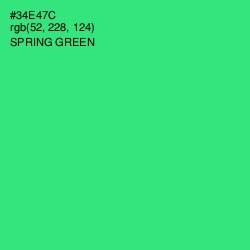 #34E47C - Spring Green Color Image