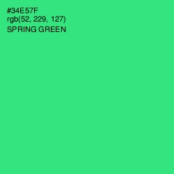 #34E57F - Spring Green Color Image
