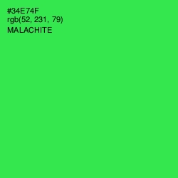 #34E74F - Malachite Color Image