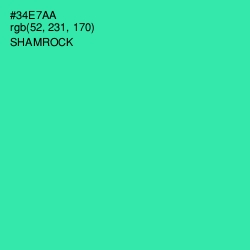 #34E7AA - Shamrock Color Image