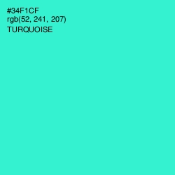 #34F1CF - Turquoise Color Image