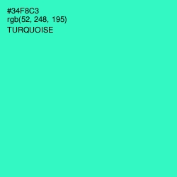 #34F8C3 - Turquoise Color Image