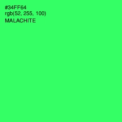 #34FF64 - Malachite Color Image