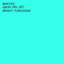 #34FFED - Bright Turquoise Color Image