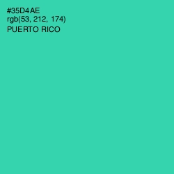 #35D4AE - Puerto Rico Color Image