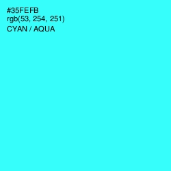 #35FEFB - Cyan / Aqua Color Image