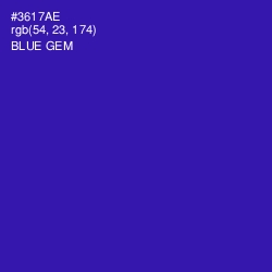 #3617AE - Blue Gem Color Image