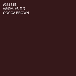 #36181B - Cocoa Brown Color Image