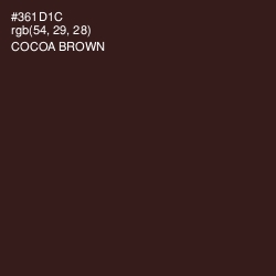#361D1C - Cocoa Brown Color Image