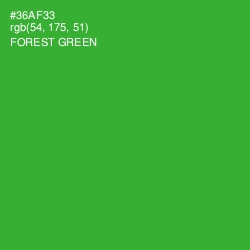 #36AF33 - Forest Green Color Image