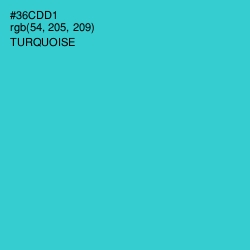 #36CDD1 - Turquoise Color Image