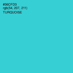 #36CFD3 - Turquoise Color Image