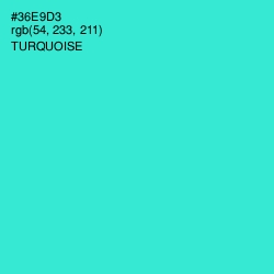 #36E9D3 - Turquoise Color Image