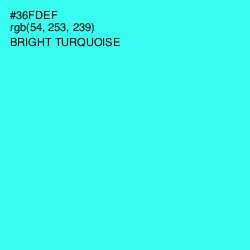 #36FDEF - Bright Turquoise Color Image