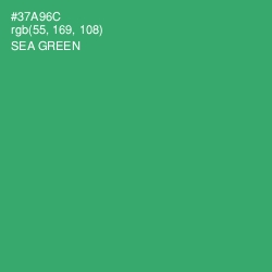 #37A96C - Sea Green Color Image