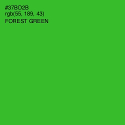 #37BD2B - Forest Green Color Image