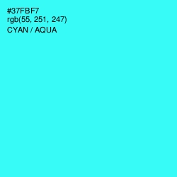 #37FBF7 - Cyan / Aqua Color Image