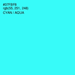 #37FBF8 - Cyan / Aqua Color Image