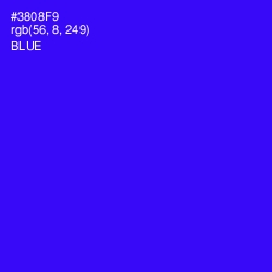 #3808F9 - Blue Color Image