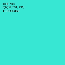 #38E7D3 - Turquoise Color Image