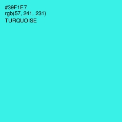 #39F1E7 - Turquoise Color Image