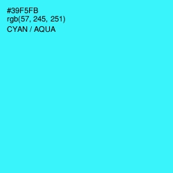 #39F5FB - Cyan / Aqua Color Image