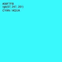 #39F7FB - Cyan / Aqua Color Image