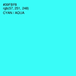 #39FBF8 - Cyan / Aqua Color Image