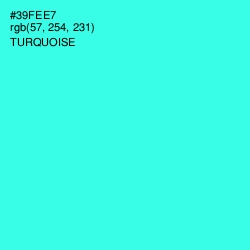 #39FEE7 - Turquoise Color Image