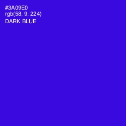 #3A09E0 - Dark Blue Color Image