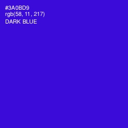 #3A0BD9 - Dark Blue Color Image