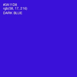 #3A11D8 - Dark Blue Color Image