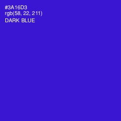 #3A16D3 - Dark Blue Color Image