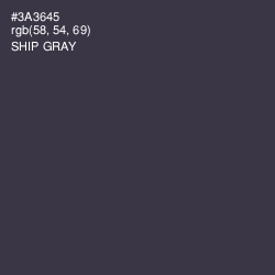 #3A3645 - Ship Gray Color Image