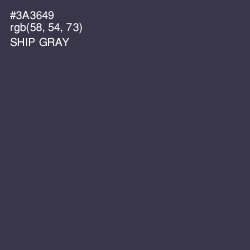 #3A3649 - Ship Gray Color Image