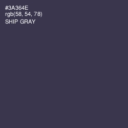 #3A364E - Ship Gray Color Image