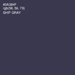 #3A384F - Ship Gray Color Image
