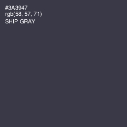 #3A3947 - Ship Gray Color Image